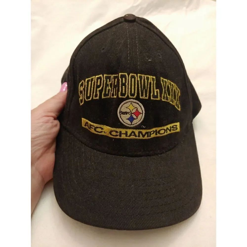 American Needle Superbowl XXX VINTAGE Pittsburgh Steelers Black Baseball Cap.